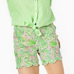 Lilly Pulitzer Darci Knit Shorts Mandevilla Baby Fins And Flippers Size 6